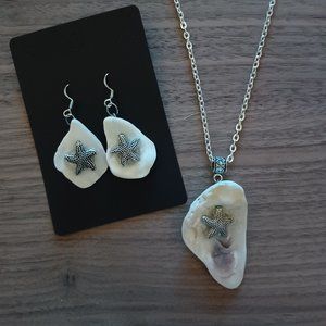Handcrafted Oyster Shell Necklace & Earrings